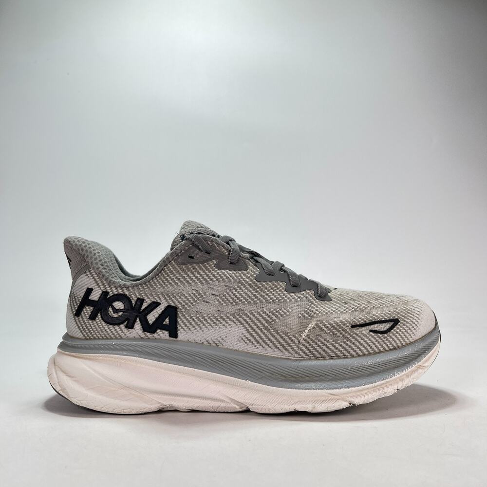 HOKA Clifton 9 Gray Running Shoes Athletic Sneakers 1127895-HMBC Men's Size 7.5D